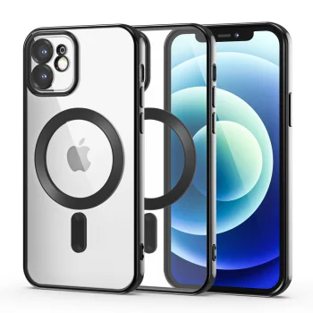 Tech-Protect iPhone 12 dėklas MagShine Line MagSafe, juodas