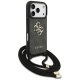 Guess 4G Big Logo dėklas su virvele iPhone 17 Pro, juodas