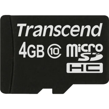 Transcend microSDHC 4 GB Class 10 atminties kortelė su SD adapteriu