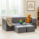 Sulankstoma modulinė vaikiška sofa Ecotoys TMSRT-16-GY, 4 dalių, pilka