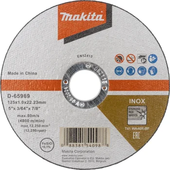 Pjovimo diskų rinkinys Makita D-65969-12 INOX 125x1.2 mm, 12 vnt.