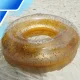 Large Inflatable Swimming Ring with Confetti for Kids and Adults 120 cm, Gold