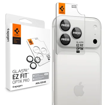 Kameros apsauginis stiklas Spigen Optik Pro Glas.tR EZ Fit iPhone 18 Pro / 18 Pro Max, 2 vnt., sidabrinė