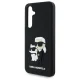 Karl Lagerfeld dėklas Samsung Galaxy S24 FE telefonui 3D Rubber Karl&Choupette, juodas