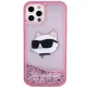 Karl Lagerfeld dėklas iPhone 12 / 12 Pro telefonui, rožinis