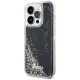 Guess dėklas iPhone 14 Pro telefonui Liquid Glitter Marble, juodas