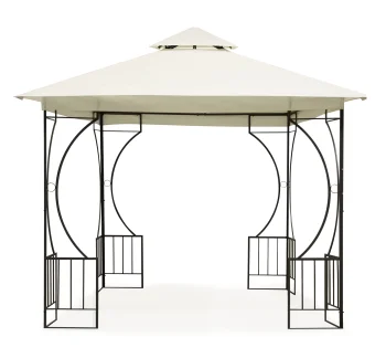 MultiGarden Garden Gazebo 3x3m with 4 Side Walls, Beige