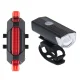 RALLEX LED dviračio žibintų komplektas (priekinis ir galinis), USB, juodas