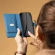 Atverčiamas dėklas Smart Triangle skirtas iPhone 17 Pro / 18 Pro 6.3\", mėlynas