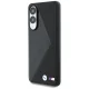 BMW dėklas Samsung Galaxy S25 Edge telefonui Leather Oversized Stripes MagSafe, juodas
