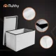 Ruhhy Folding Velour Pouf with Storage 60x30x30 cm, Grey
