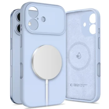 Tech-Protect Silicone MagSafe Case for iPhone 17 Blue