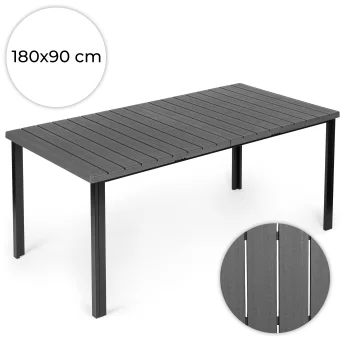 MultiGarden sodo stalas 180x90 cm 8 asmenims, pilkas