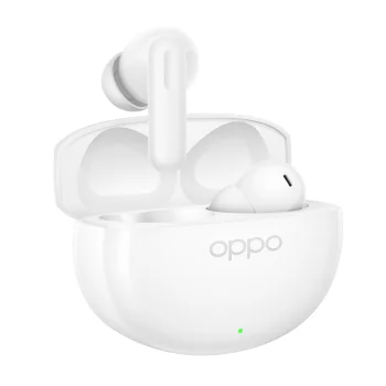 Belaidės ausinės Oppo Enco Air5 su ANC ir AI vertimu, baltos