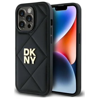 DKNY Quilted Stack Logo dėklas, skirtas iPhone 14 Pro, juodas