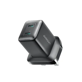 Joyroom JR-TCG17 GaN 45W Dual USB-C Wall Charger (UK Plug) - Black