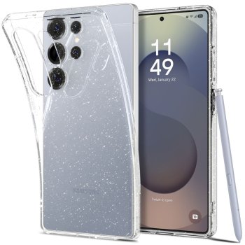 Spigen Liquid Crystal Case for Samsung Galaxy S25 Ultra, Clear Glitter