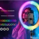 LED RGB žiedinė lempa su telefono laikikliu ir USB maitinimu (34 cm)