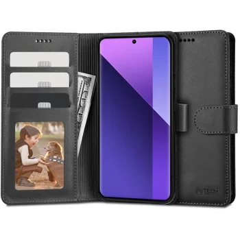 Xiaomi Redmi Note 13 Pro+ 5G Tech-Protect Wallet Book Case Cover, Black