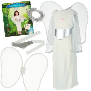Angel Carnival Costume for Kids, 4 Pieces, Size M (110-120 cm)