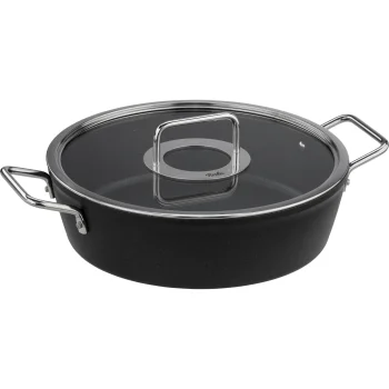 Troškintuvas Fissler Adamant su stikliniu dangčiu, 28 cm, 4.3 l, juodas