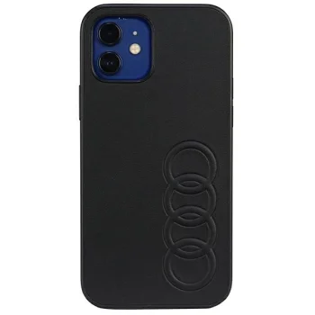 Audi atverčiamasis ekologiškos odos dėklas iPhone 12 / 12 Pro, juodas