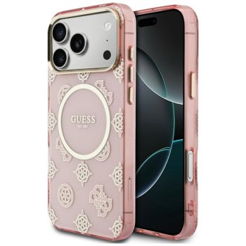 Guess IML Peony Dot MagSafe dėklas iPhone 17 Pro Max telefonui, rožinis