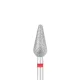 Exo Pro Diamond Nail Drill Bit, Rounded Drop, 5.0 mm, Fine (Red)