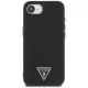 Guess Grained Triangle MagSafe dėklas telefonui iPhone 16e, juodas