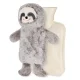 4Fizjo Kids Hot Water Bottle with Plush Sloth Cover, 0.75L, Beige