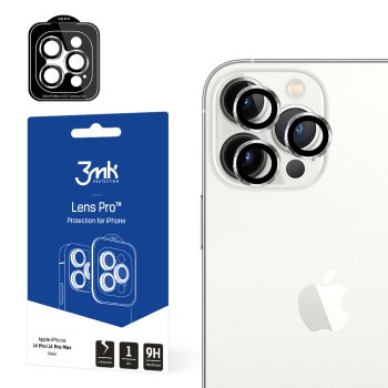 3Mk Lens Protection Pro kameros apsauginis stiklas, skirtas iPhone 14 Pro Max / 14 Pro, sidabrinis