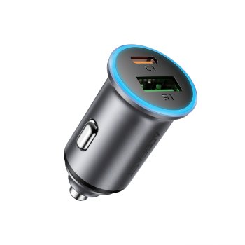 Acefast B15 65W USB-A + USB-C Car Charger, Gray