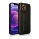 Telefono dėklas iPhone 13 Pro su kojele-stovu, juodas