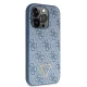 Guess dėklas iPhone 14 Pro telefonui Crossbody 4G Metal Logo, mėlynas