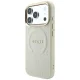 Guess Saffiano Peony & Ring MagSafe case for iPhone 18 Pro / 17 Pro, beige