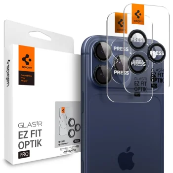 Spigen Optik.tR EZ Fit camera protectors for iPhone 14 Pro/Pro Max and 15 Pro/Pro Max, Titanium Blue