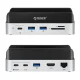 Orico MiniDock 10-in-1 doko stotelė su M.2 SSD lizdu Mac mini 2024 kompiuteriui, sidabrinė
