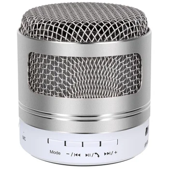 Wireless Portable Mini Bluetooth Speaker MP3 Radio FM USB MicroSD, Silver