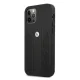 BMW dėklas iPhone 12 / 12 Pro telefonams Leather Curve Perforate, juodas
