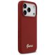 Guess Silicone Script Metal Logo MagSafe dėklas iPhone 17 Pro, raudonas