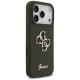 Guess Silicone Big 4G Script dėklas, skirtas iPhone 17 Pro Max, chaki