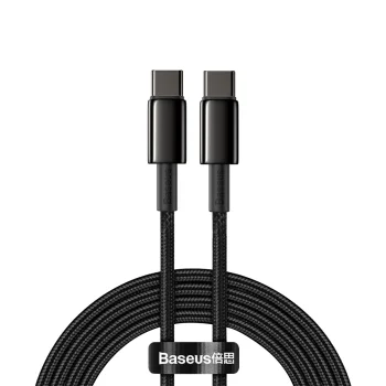 Baseus Tungsten USB Type C to USB Type C Data Charging Cable 100W, 2m, Black