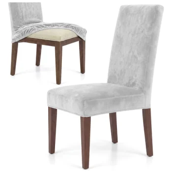 Glimz stretch velour chair cover, grey