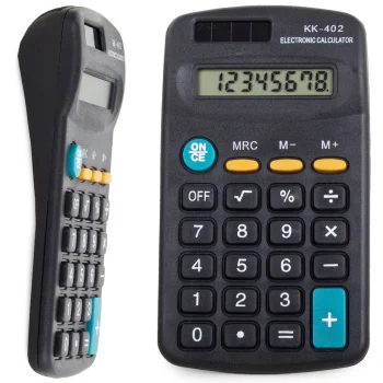 Compact 8-Digit Pocket Calculator, Black