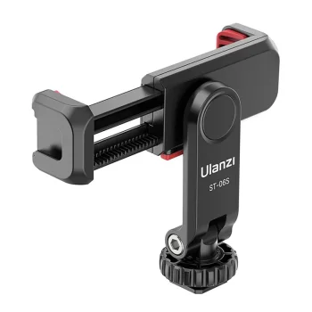 Ulanzi ST-06S telefono laikiklis su 1/4" sriegiu ir 2 cold shoe jungtimis, juodas