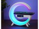 RGB LED stalinė lempa su belaidžiu įkrovikliu, Bluetooth garsiakalbiu ir žadintuvu