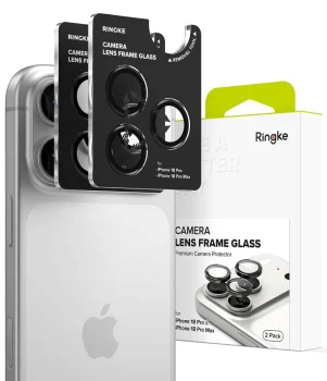 Kameros apsauginis stiklas Ringke Camera Frame Protector iPhone 18 Pro / Pro Max, 2 vnt., juodas