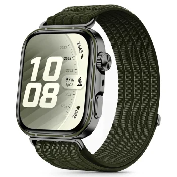 Tech-Protect Nylon laikrodžio dirželis Huawei Watch Fit 3 / 4 / 4 Pro / 5 / 5 Pro, žalias
