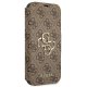 Guess 4G Big Metal Logo atverčiamasis dėklas iPhone 13 Pro Max, rudas