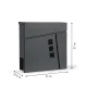 Modernhome HPB932-8 pašto dėžutė su vieta spaudai, cinkuotas plienas, antracito